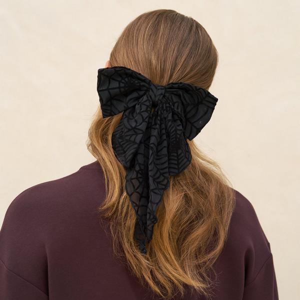 Kitsch Oversized Bow Hair Clip - Spiderweb #5
