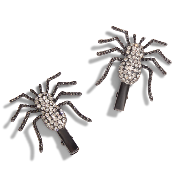 Kitsch Metal Rhinestone Hair Clips 2 Piece Set - Spider #2