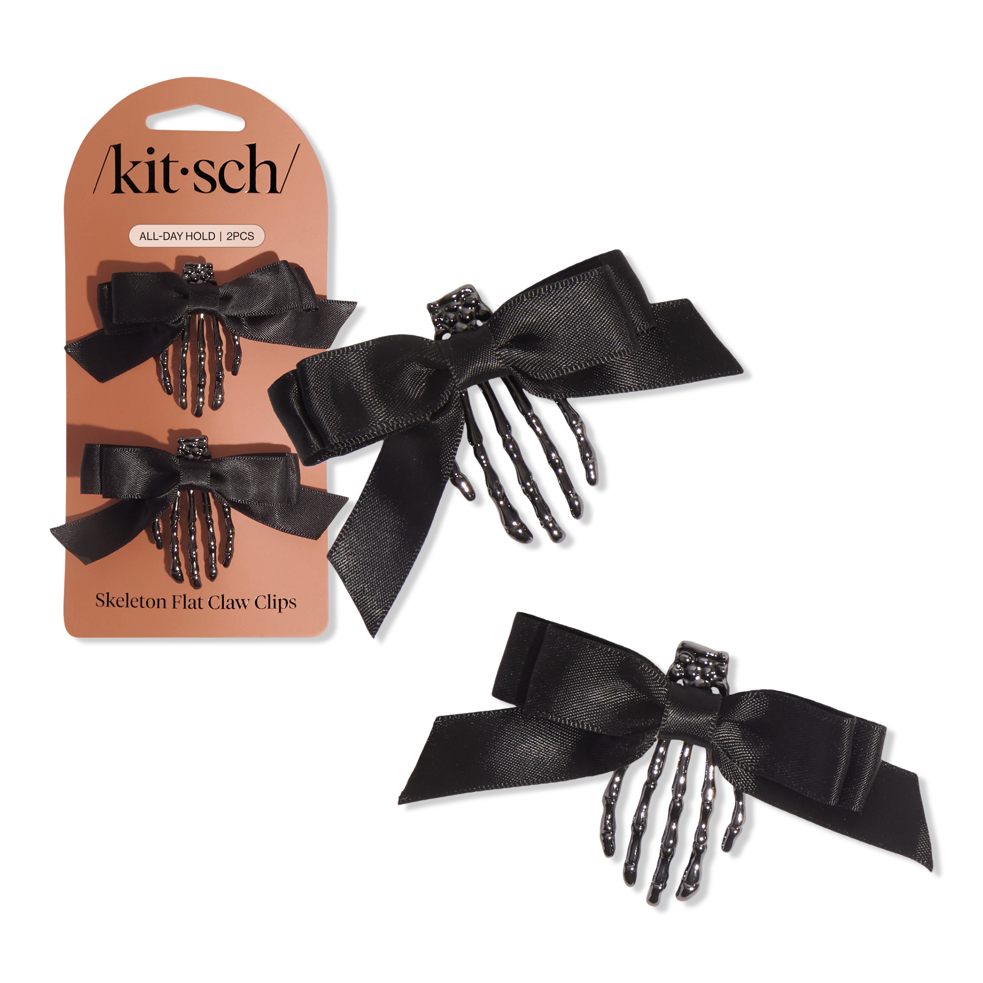 Kitsch Skeleton Flat Claw Clips 2 Piece Set #1