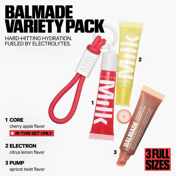 MILK MAKEUP Balmade Variety Pack Full-Size Hydrating Lip Balm Trio #4