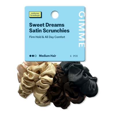 GIMME beauty Sweet Dreams Satin Hair Scrunchies for Medium Hair