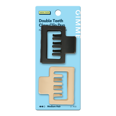 GIMME beauty Square Double Teeth Claw Clip for Medium Hair
