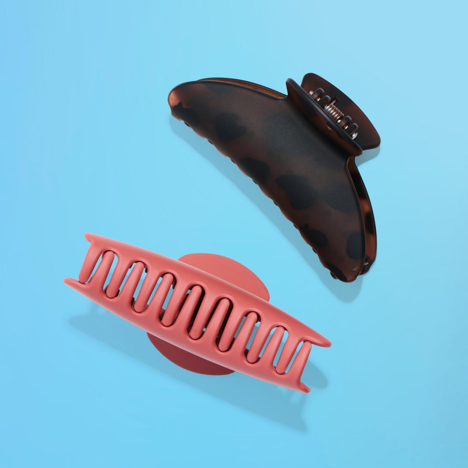 Fashion Claw Clip for Medium Hair 2 Pack - Rust/Tortoise