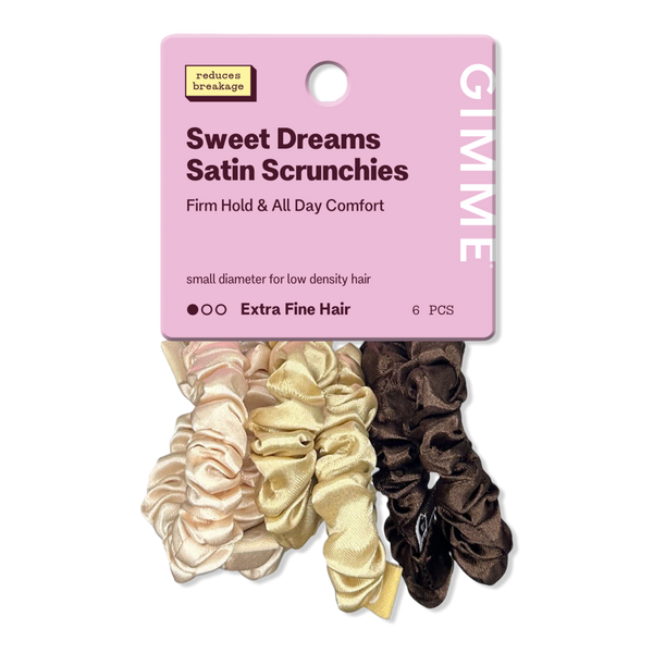 GIMME beauty Sweet Dreams Slim Satin Hair Scrunchies #1