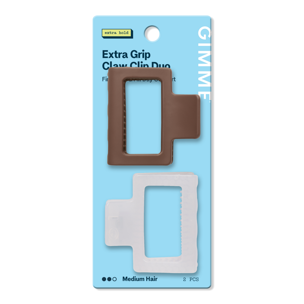 Gimme Beauty Extra Grip Square Claw Clip For Medium Hair - Brown/frost