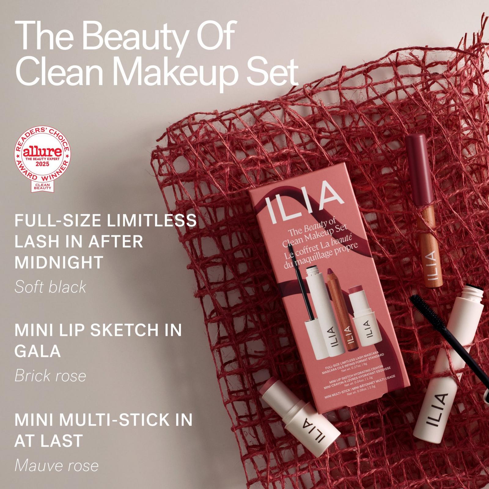 The Beauty of Clean Makeup Set - Clean Eye + Cheek + Lip Makeup Set