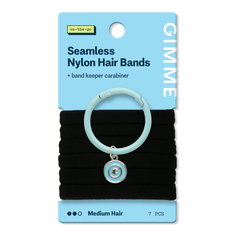 GIMME beauty Seamless Hair Ties for Medium Hair with Band Ring - Black