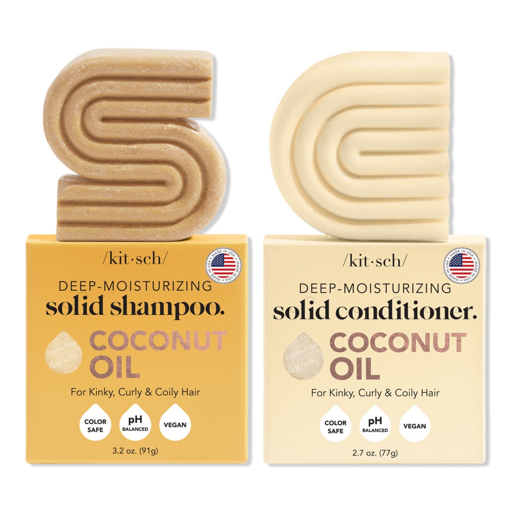 Kitsch Coconut Oil Shampoo + Conditioner Bar Combo - Amber Shores/salted Amber & Driftwood