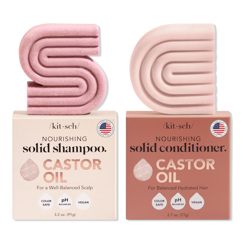 Kitsch Castor Oil Shampoo + Conditioner Bar Combo - Sugared Amber