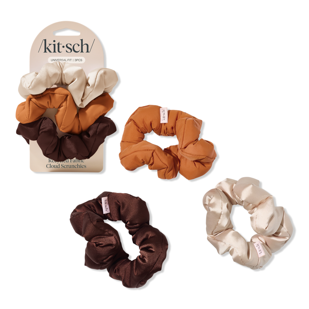 Kitsch Cloud Scrunchies 3 Piece Set - Sedona In Brown