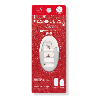 Dashing Diva Glaze Semi-Cured Gel Nail Strip, Garland Frost