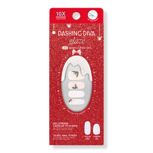 Dashing Diva Glaze Semi-Cured Gel Nail Strip, Garland Frost #1