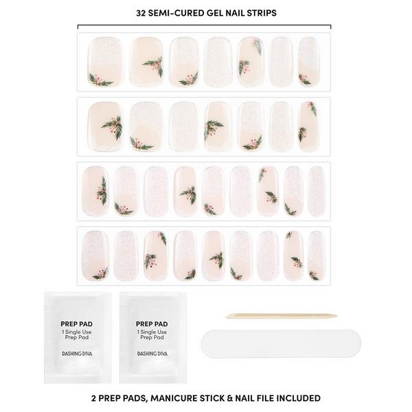Dashing Diva Glaze Semi-Cured Gel Nail Strip, Garland Frost #2