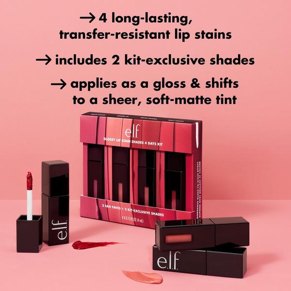 e.l.f. Cosmetics Glossy Lip Stain Shades 4 Days Kit #6