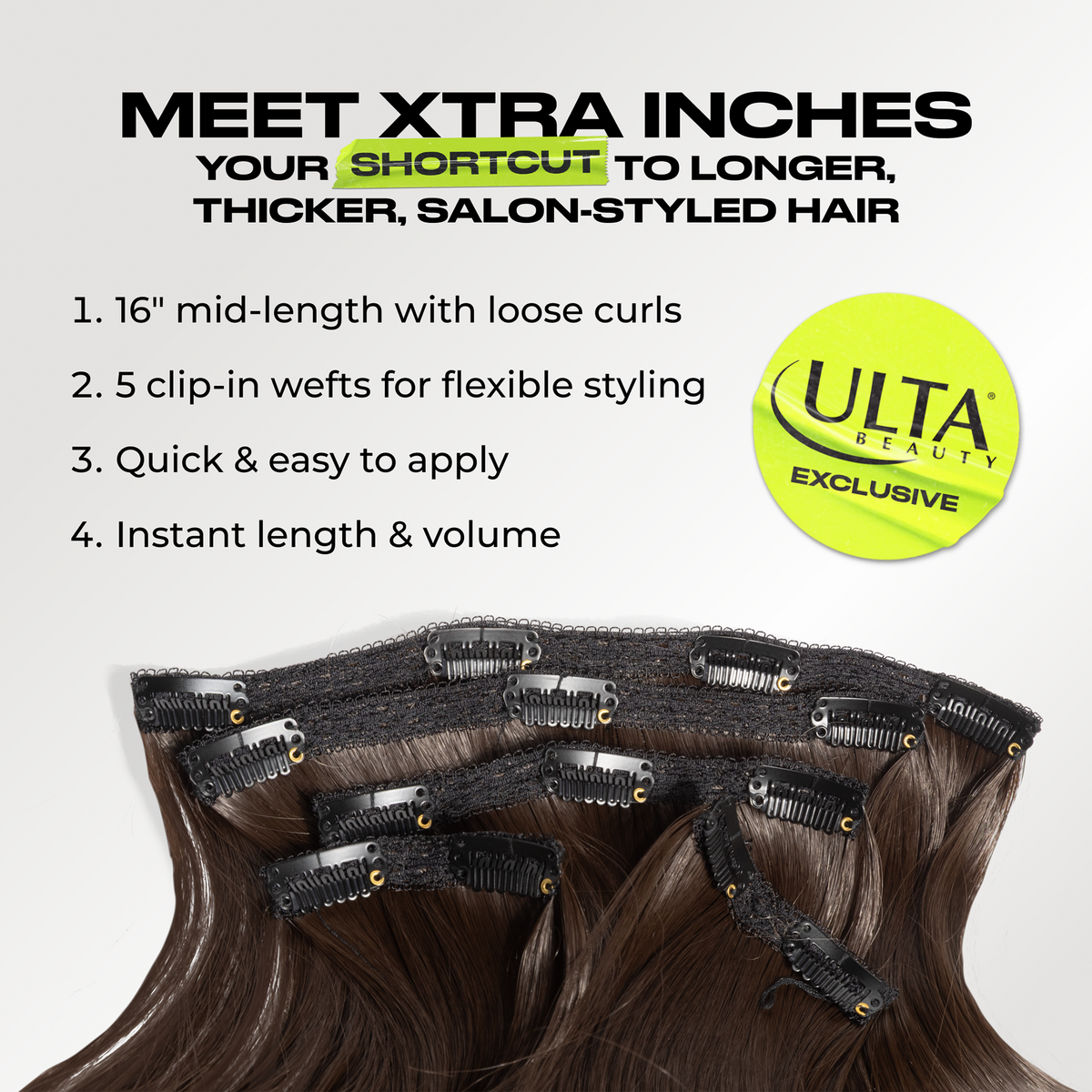 Xtra Inches Clip-in Extensions - Dark Brown