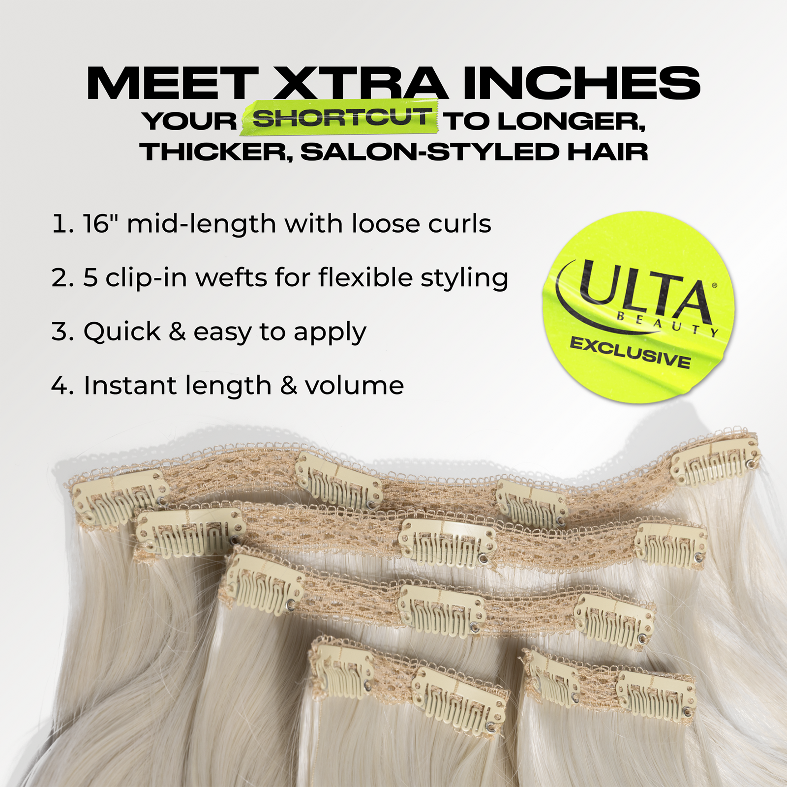 Xtra Inches Clip-in Extensions - Platinum Blonde