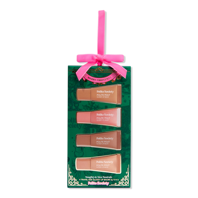Polite Society Naughty & Nice Neutrals 4 Travel Size Glossy Lip Balms