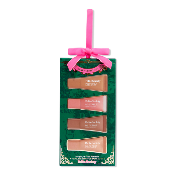 Polite Society Naughty & Nice Neutrals 4 Travel Size Glossy Lip Balms #1