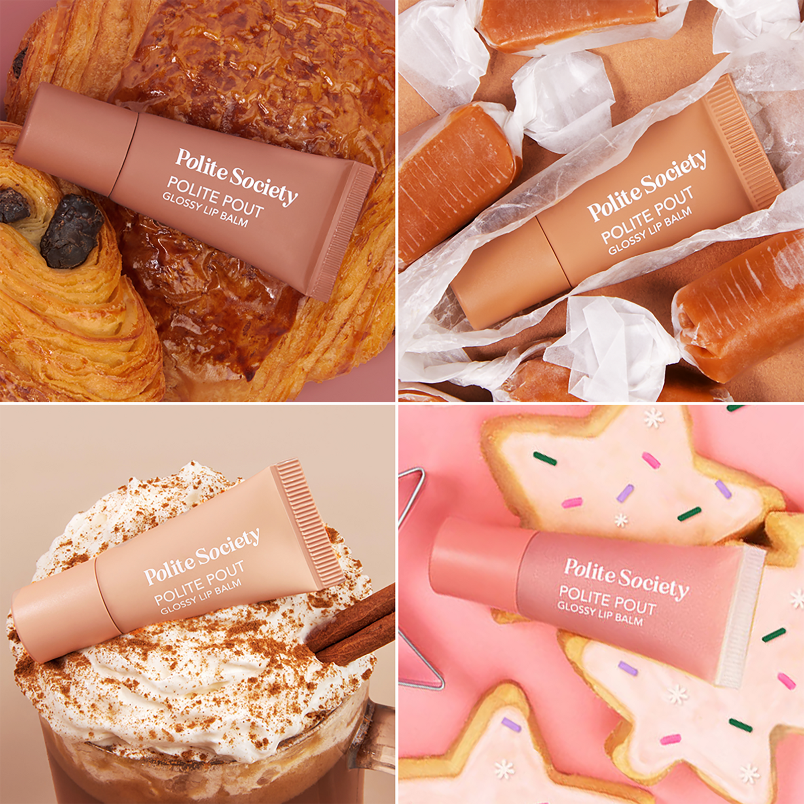 Naughty & Nice Neutrals 4 Travel Size Glossy Lip Balms