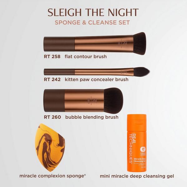 Real Techniques Sleigh The Night Brush + Sponge Gift Set #4