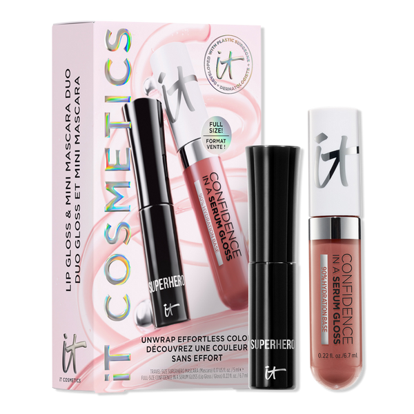 IT Cosmetics Unwrap Effortless Color Mascara & Lip Gloss Makeup Gift Set #1