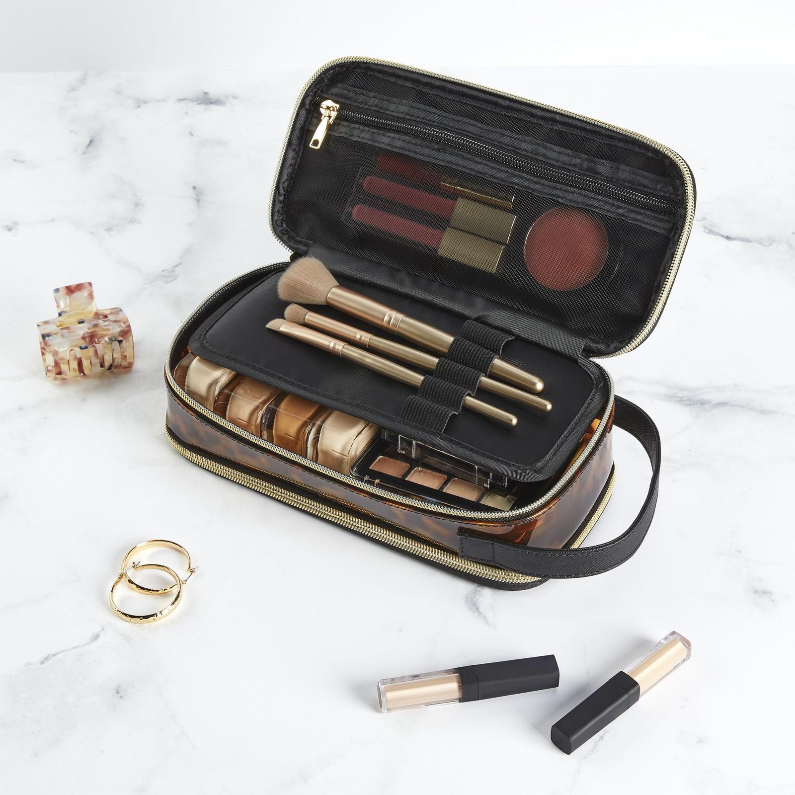 Tortoise Double Zip Brush Case