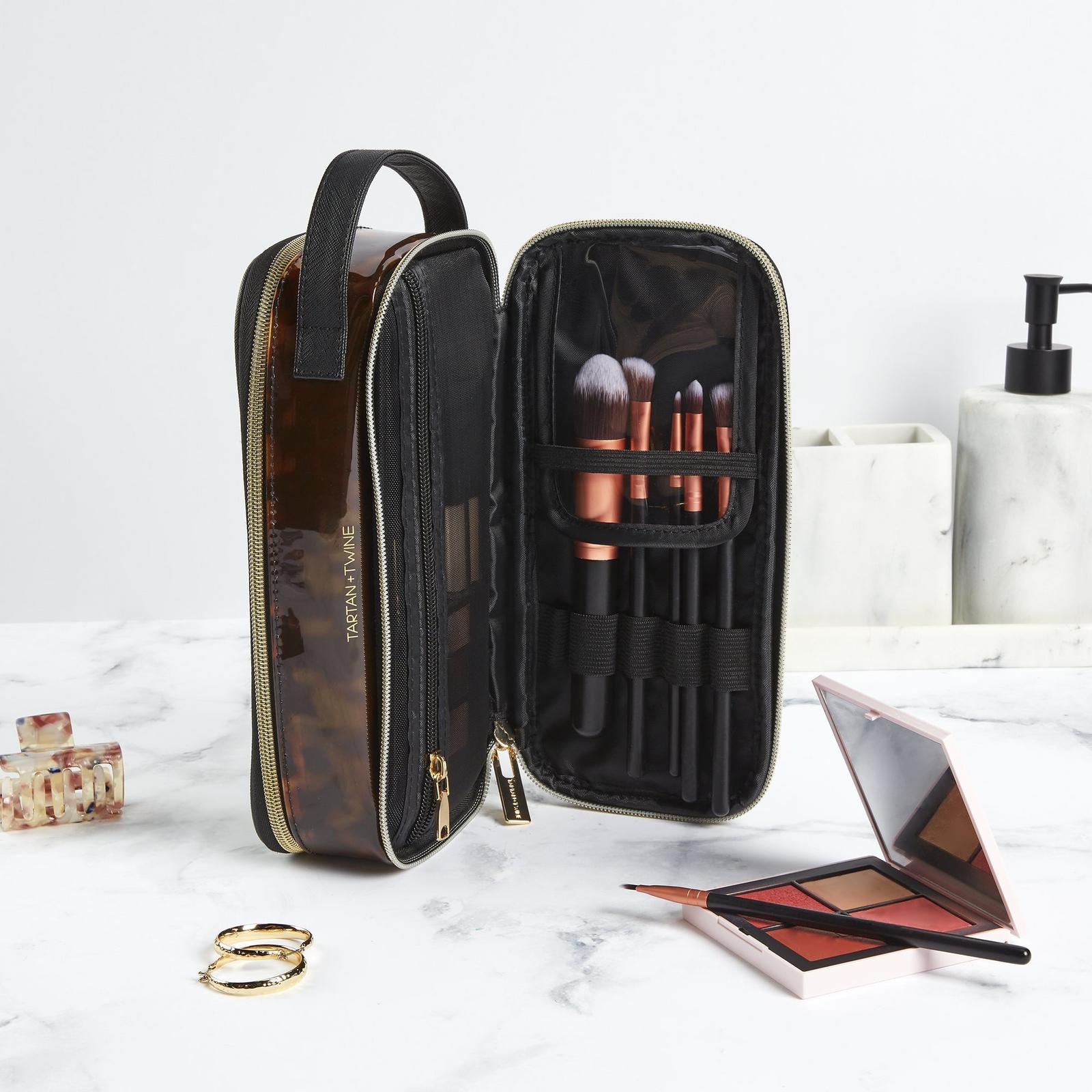 Tortoise Double Zip Brush Case