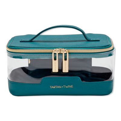 Tartan + Twine Transparent Teal Box Train Case