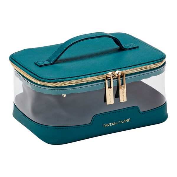 Tartan + Twine Transparent Teal Box Train Case #2