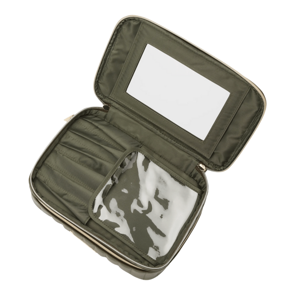 Tartan + Twine Olive Train Case With Mirror #3