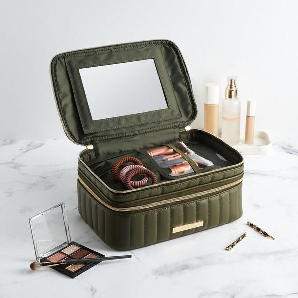 Tartan + Twine Olive Train Case With Mirror #4
