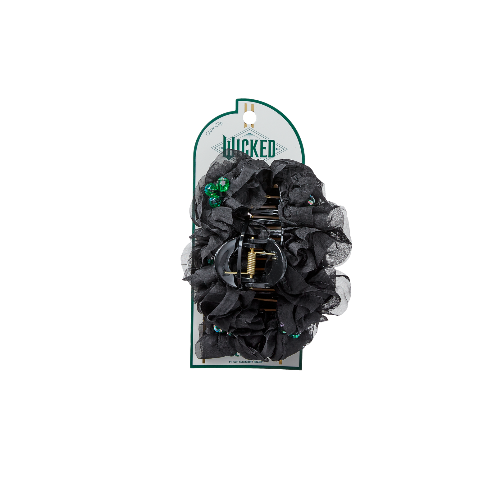 Wicked Black and Green Floral Claw Clip