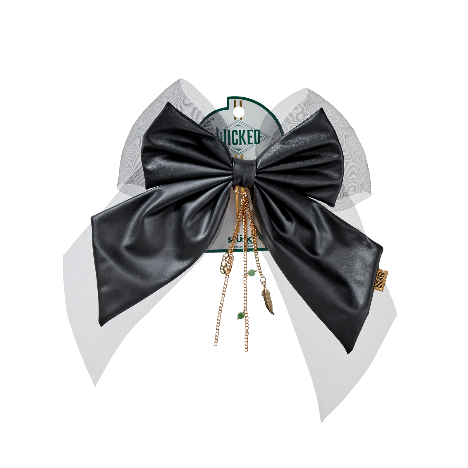 Wicked Faux Leather Bow Barrette