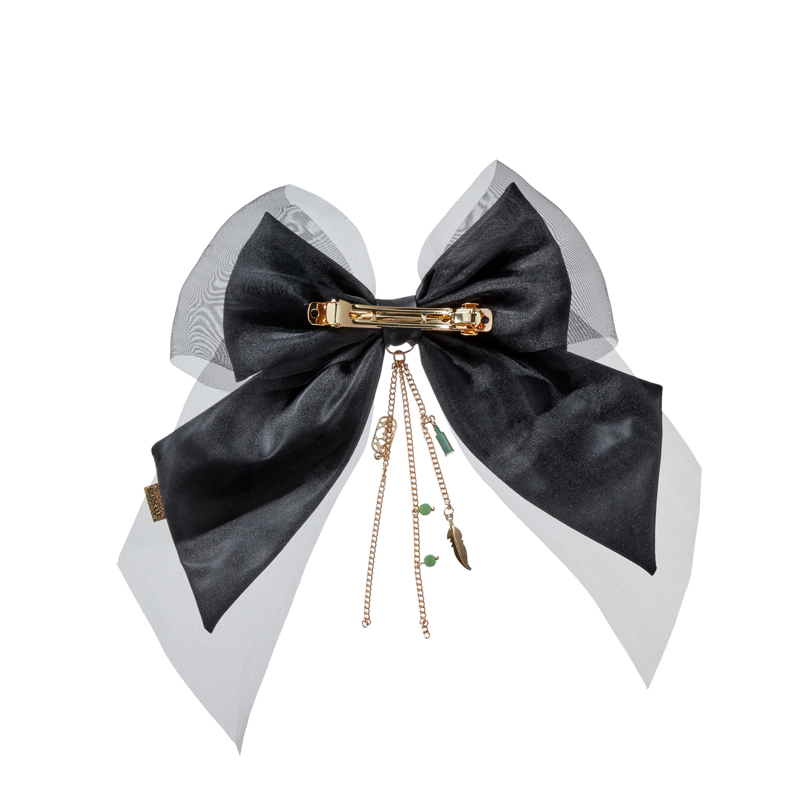Wicked Faux Leather Bow Barrette