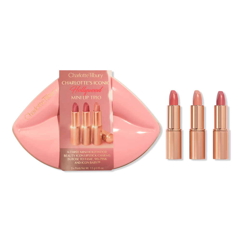 Charlotte Tilbury Mini Iconic Hollywood Lipstick Trio Gift Set In Pink