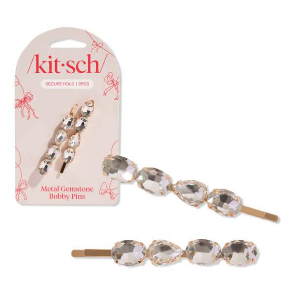 Kitsch Metal Gemstone Bobby Pins 2 Piece Set #1