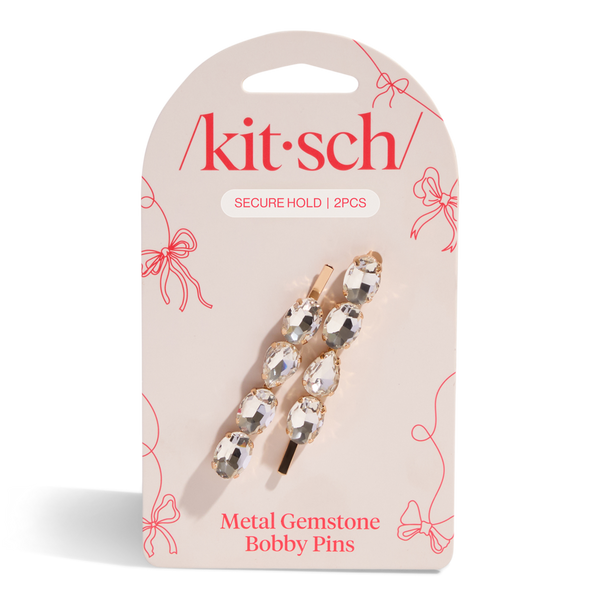 Kitsch Metal Gemstone Bobby Pins 2 Piece Set #3