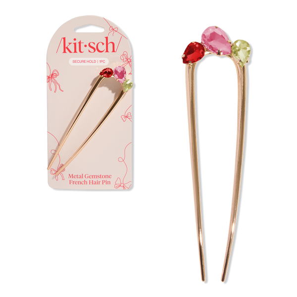 Kitsch Metal Gemstone French Hair Pin #1