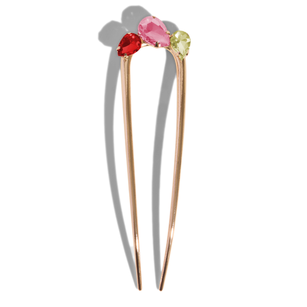 Kitsch Metal Gemstone French Hair Pin #2