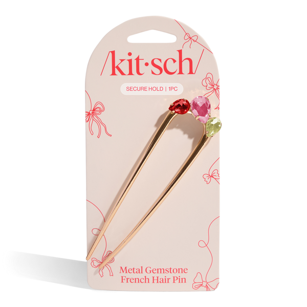 Kitsch Metal Gemstone French Hair Pin #3