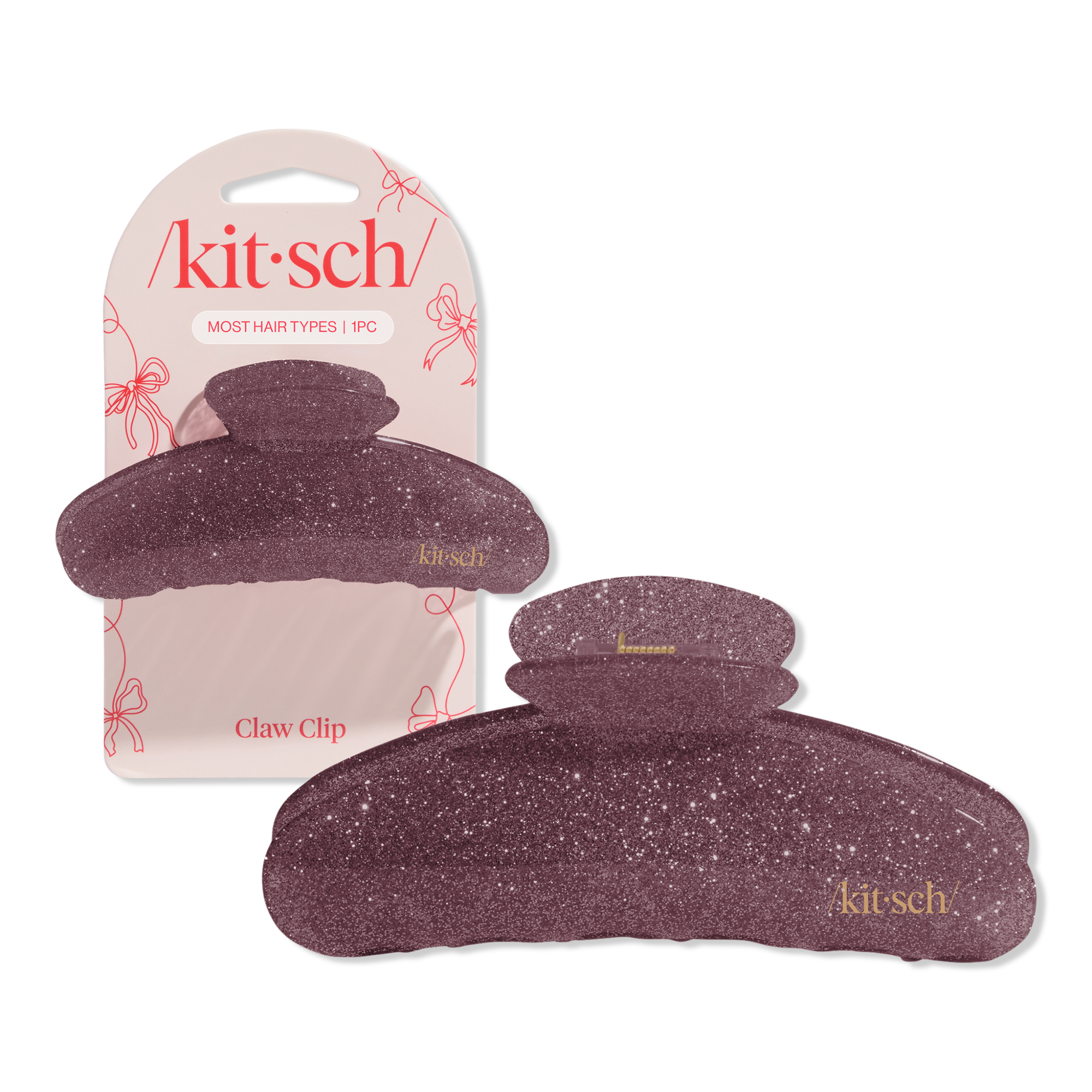 Kitsch Pink Glitter Claw Clip #1