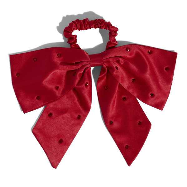 Kitsch Satin & Rhinestone Bow Scrunchie #2