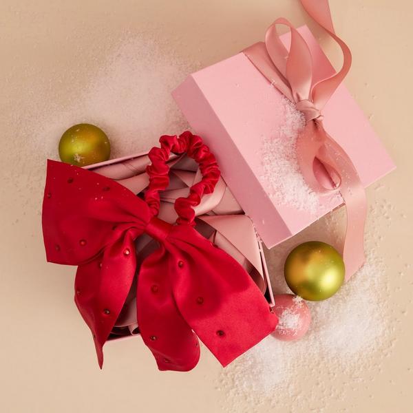Kitsch Satin & Rhinestone Bow Scrunchie #4