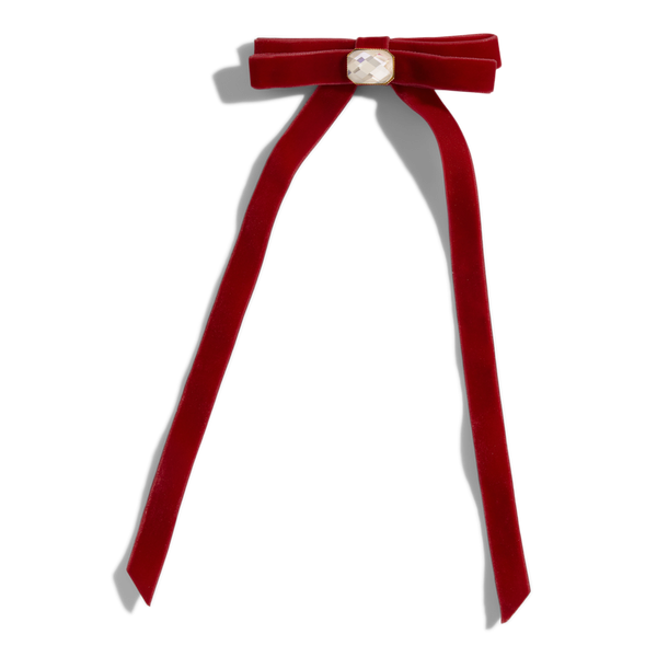 Kitsch Velvet & Gemstone Bow Hair Clip #2