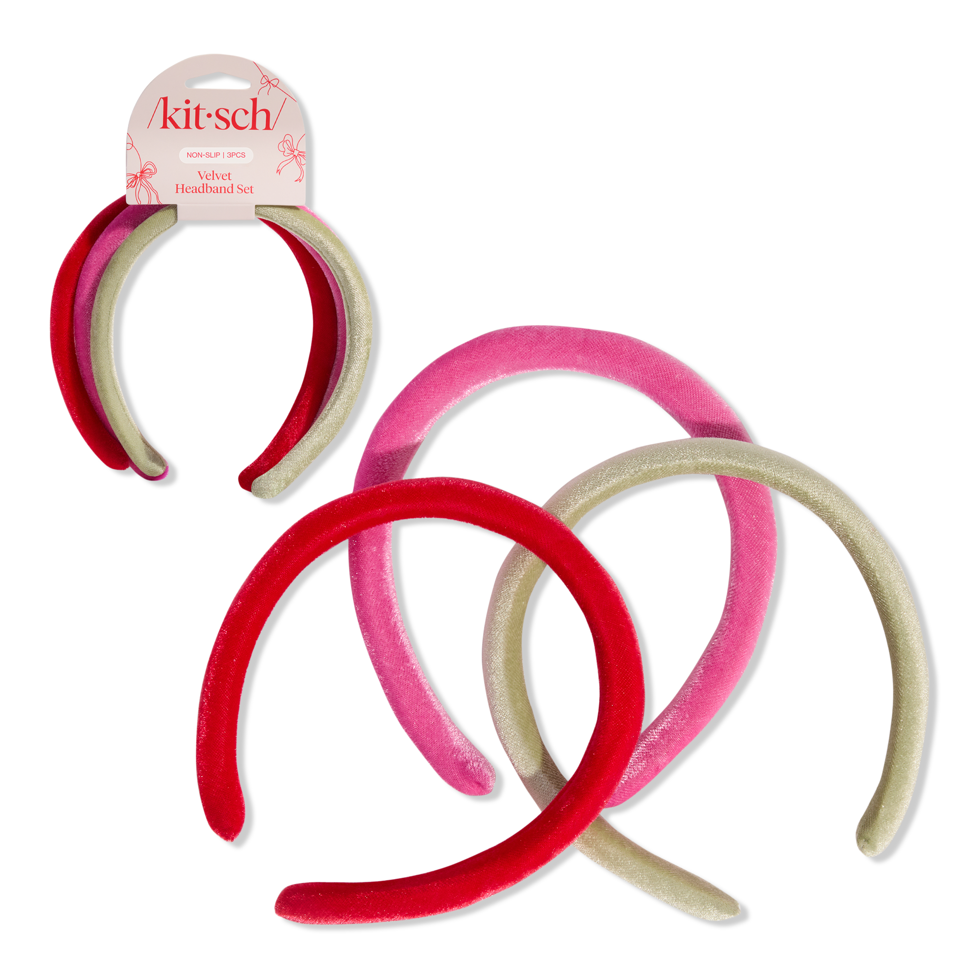 Kitsch Velvet Headband 3 Piece Set #1