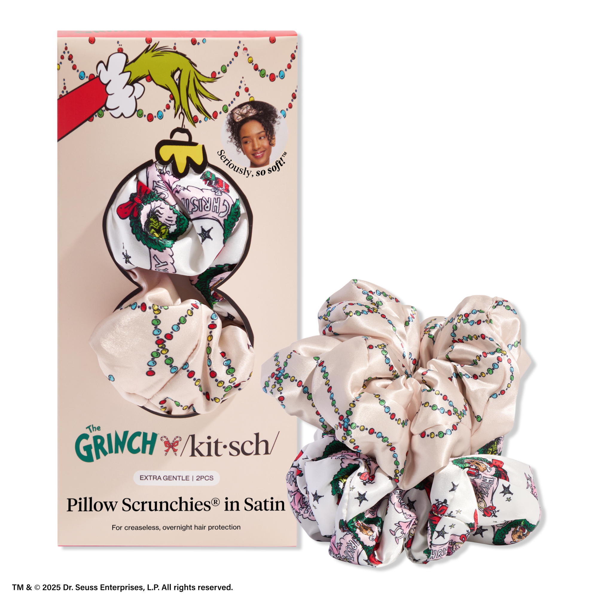 Kitsch The Grinch x Kitsch Pillow Satin Scrunchie 2 Piece Set #1