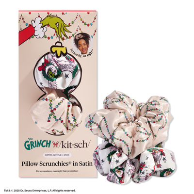 Kitsch The Grinch x Kitsch Pillow Satin Scrunchie 2 Piece Set