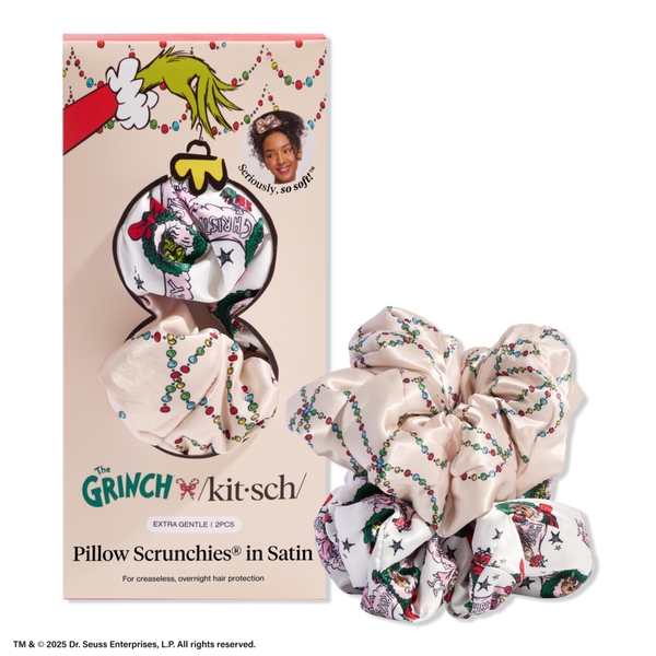 Kitsch The Grinch x Kitsch Pillow Satin Scrunchie 2 Piece Set #1