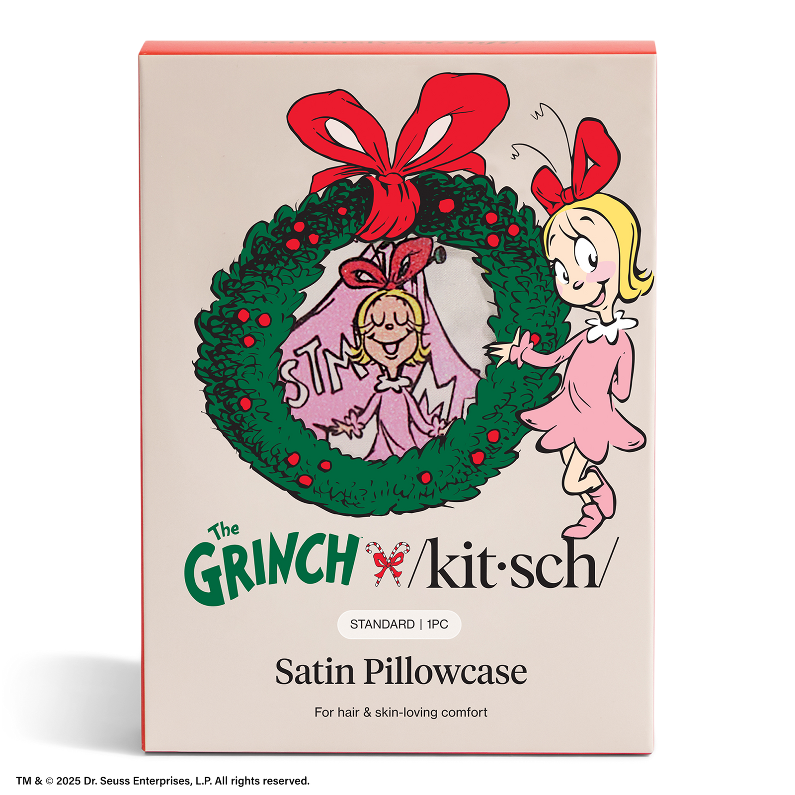 The Grinch x Kitsch Standard Satin Pillowcase - Cindy Lou