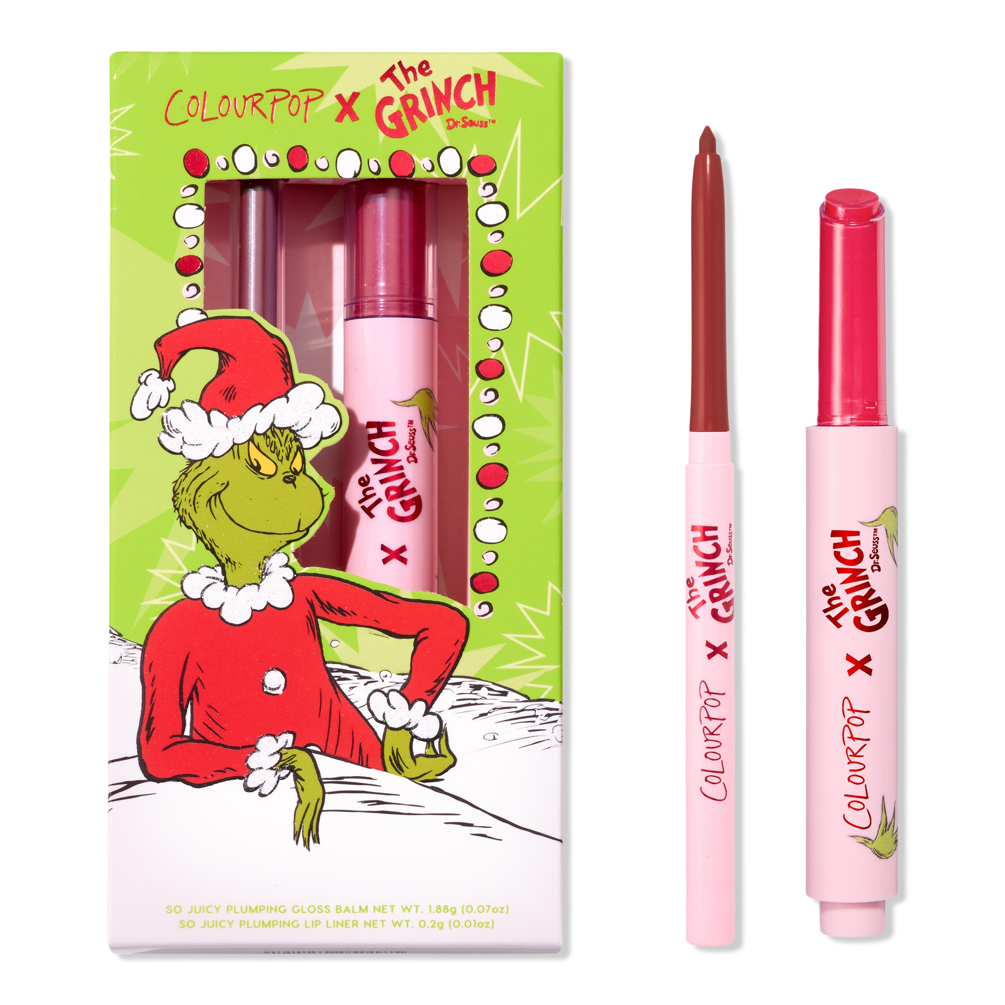 ColourPop ColourPop x The Grinch Berry Grinchy So Juicy Plumping Gloss Balm & Lip Liner Kit #1